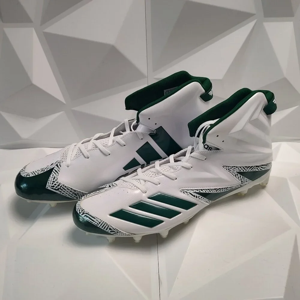Adidas Mens Football Cleats 17 White Green Shoe Lacrosse Freak X Carbon High - Picture 14 of 15